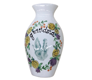 Uptown Floral Handprint Vase