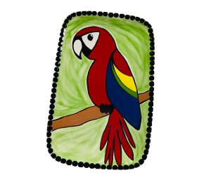 Uptown Scarlet Macaw Plate