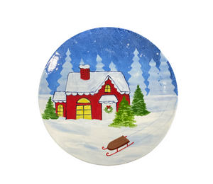 Uptown Christmas Cabin Plate